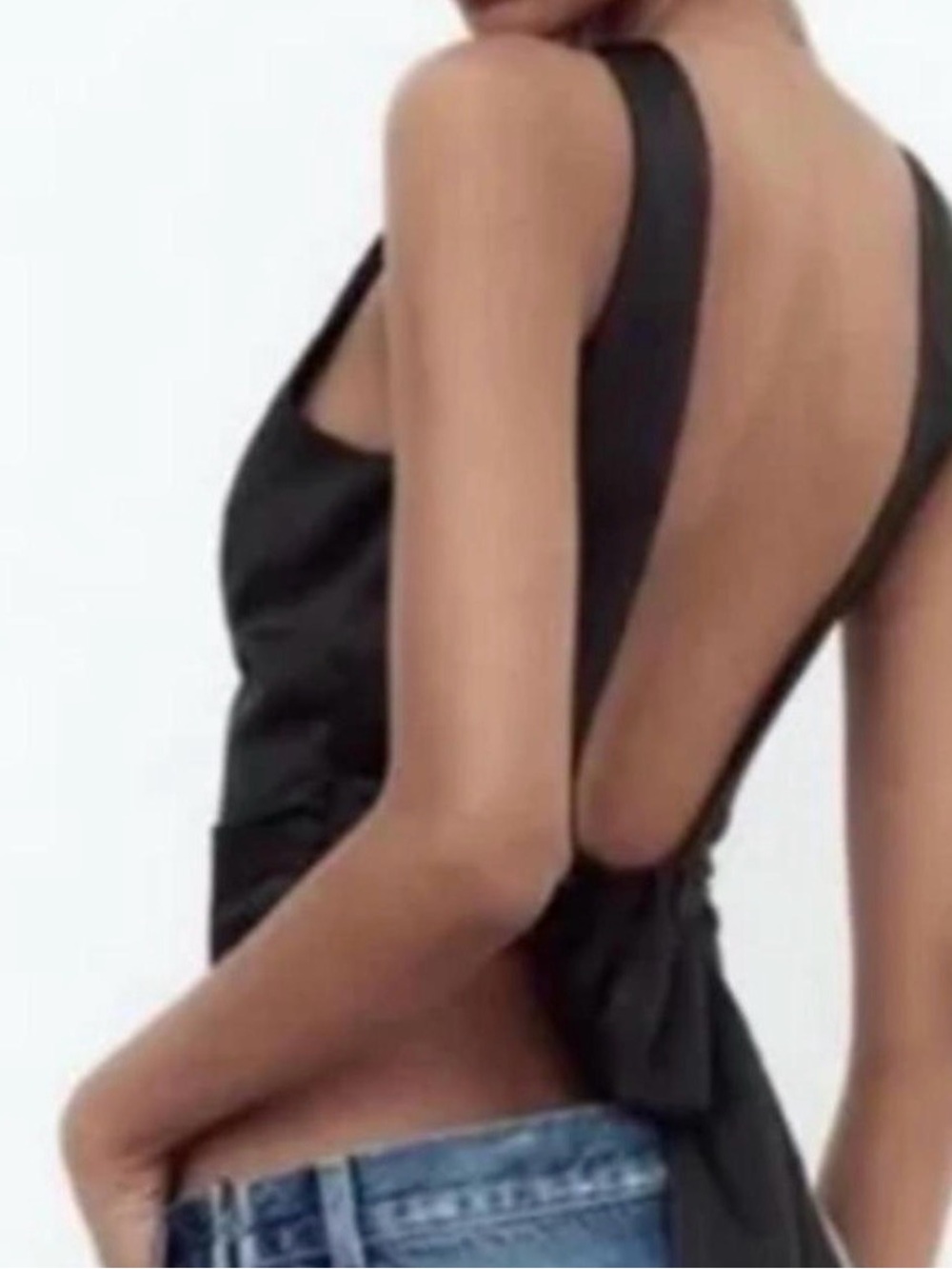 Zara Silk open back black going out top. Barely worn in perfect condition - Picture 2 of 3